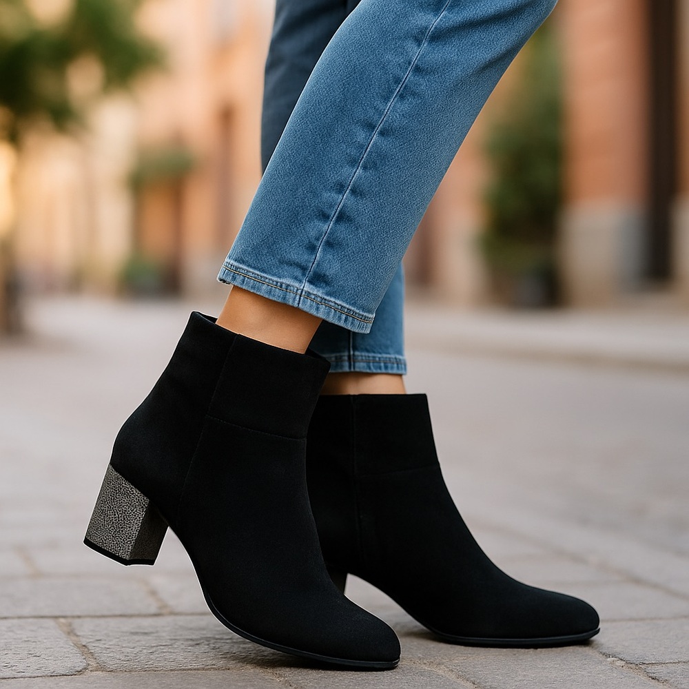HOLIDAY ready H&M ankle boot sparkle wedge heel size 8
